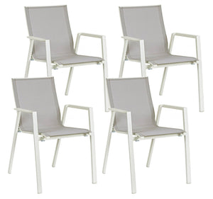 Set 4 Sedie da Giardino 56x61,5x88h cm con Braccioli Krion Lunar