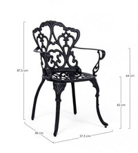 Set 2 Sedie da Giardino 57,5x58x87,5h cm con Braccioli Victoria Antracite