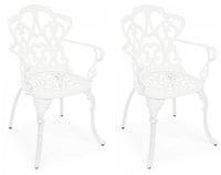 Set 2 Sedie da Giardino 57,5x58x87,5h cm con Braccioli Victoria Bianco