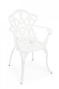 Set 2 Sedie da Giardino 57,5x58x87,5h cm con Braccioli Victoria Bianco