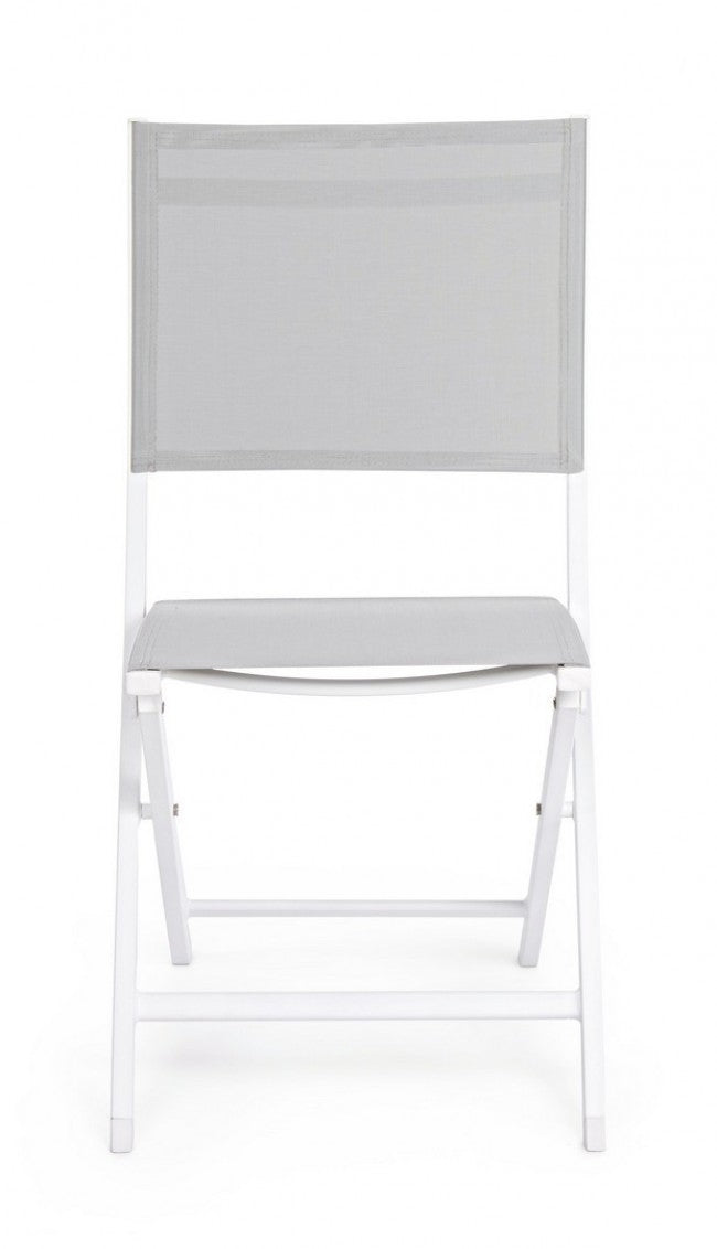 Set 4 Sedie Pieghevole da Giardino 47x57x88h cm Elin Bianco