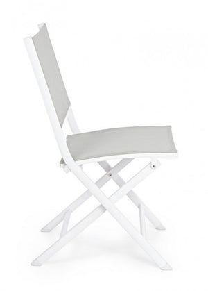 Set 4 Sedie Pieghevole da Giardino 47x57x88h cm Elin Bianco