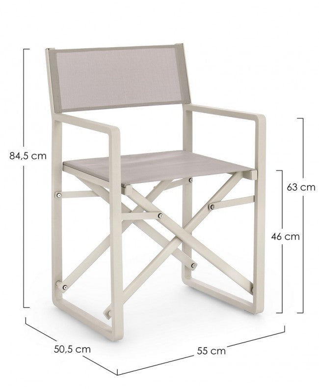 Set 2 Sedie Regista da Giardino 55x50,5x84,5h cm Konnor Rastin