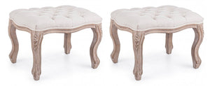 Set 2 Sgabelli Poggiapiedi 53x42x38h cm Diva Naturale