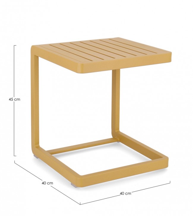 Set 2 Tavolini 40x40x45h cm Konnor Senape