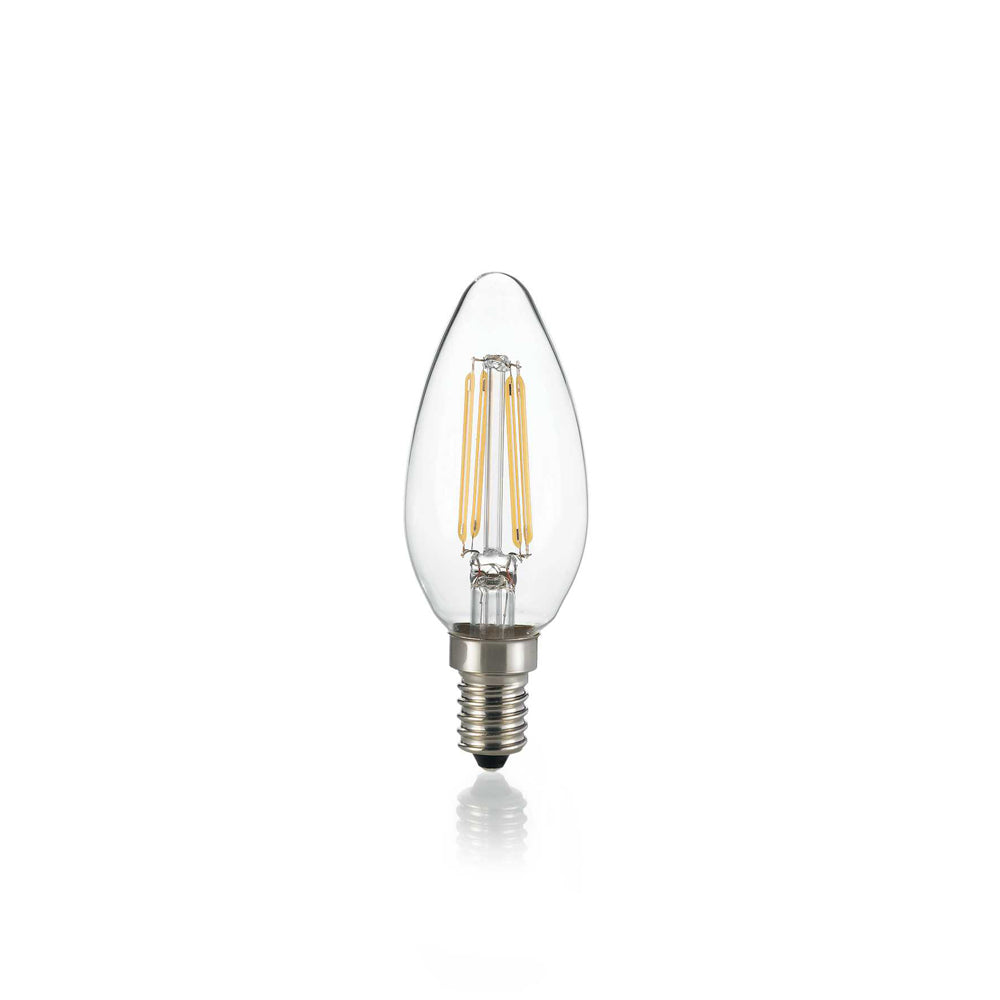 10 Lampadine Led Oliva E14 4 Watt 2700K 410 Lm Trasparente