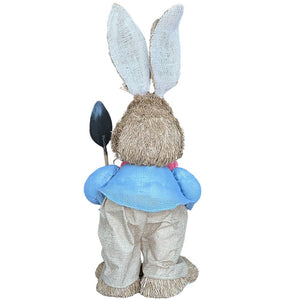 Coniglio pasquale rabbit in paglia rafia alto 60 cm per decorazioni