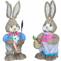 Coniglio pasquale rabbit in paglia rafia alto 60 cm per decorazioni