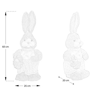 Coniglio pasquale rabbit in paglia rafia alto 60 cm per decorazioni