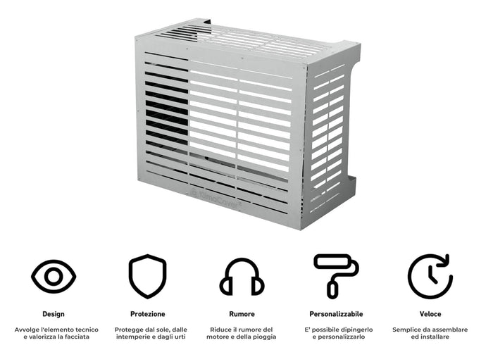 Copri Condizionatore 86x44x68 cm in Alluminio Classic M Bianco