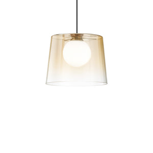 Sospensione Vintage-Decò Fade Metallo Ambra 1 Luce G9 3W 3000K Luce Calda