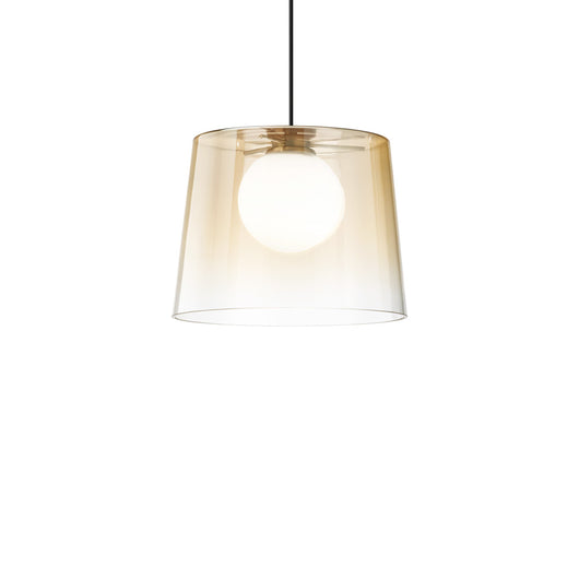 Sospensione Vintage-Decò Fade Metallo Ambra 1 Luce G9 3W 3000K Luce Calda