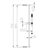 Saliscendi doccia satinato Bossini Zen Inox con asta da 90 cm