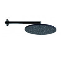 Soffione doccia tondo Bossini Cosmo acciaio inox nero opaco diametro 230 mm e braccio 350 mm