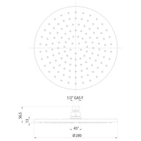 Soffione doccia tondo a soffitto Bossini Cosmo nero opaco diametro 230 mm e braccio 300 mm