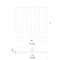 Soffione doccia quadro a parete Bossini Cosmo 28x28 nero opaco con braccio 350 mm