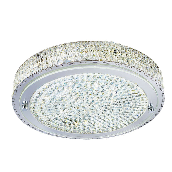 Plafoniera Contemporanea Florida Acciaio Cromo Vetro Grigio Led 22,8W 4000K