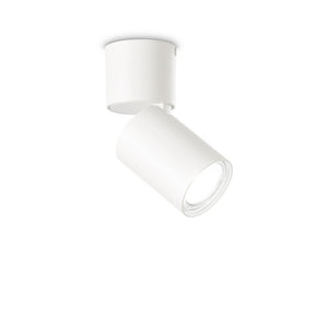 Plafoniera Moderna Toby Metallo Bianco 1 Luce Gu10 7W 3000K Luce Calda