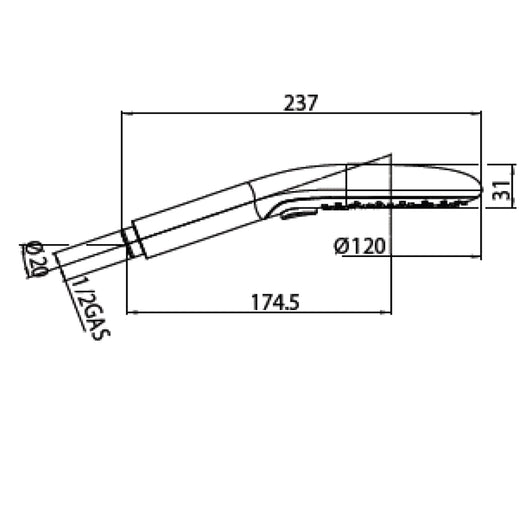 Doccia abs cromato 6 getti Bossini Syncronia diametro 120 mm 