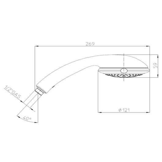 Doccia universale abs cromato 4 getti Bossini Ocean/4  diametro 121 mm autopulente