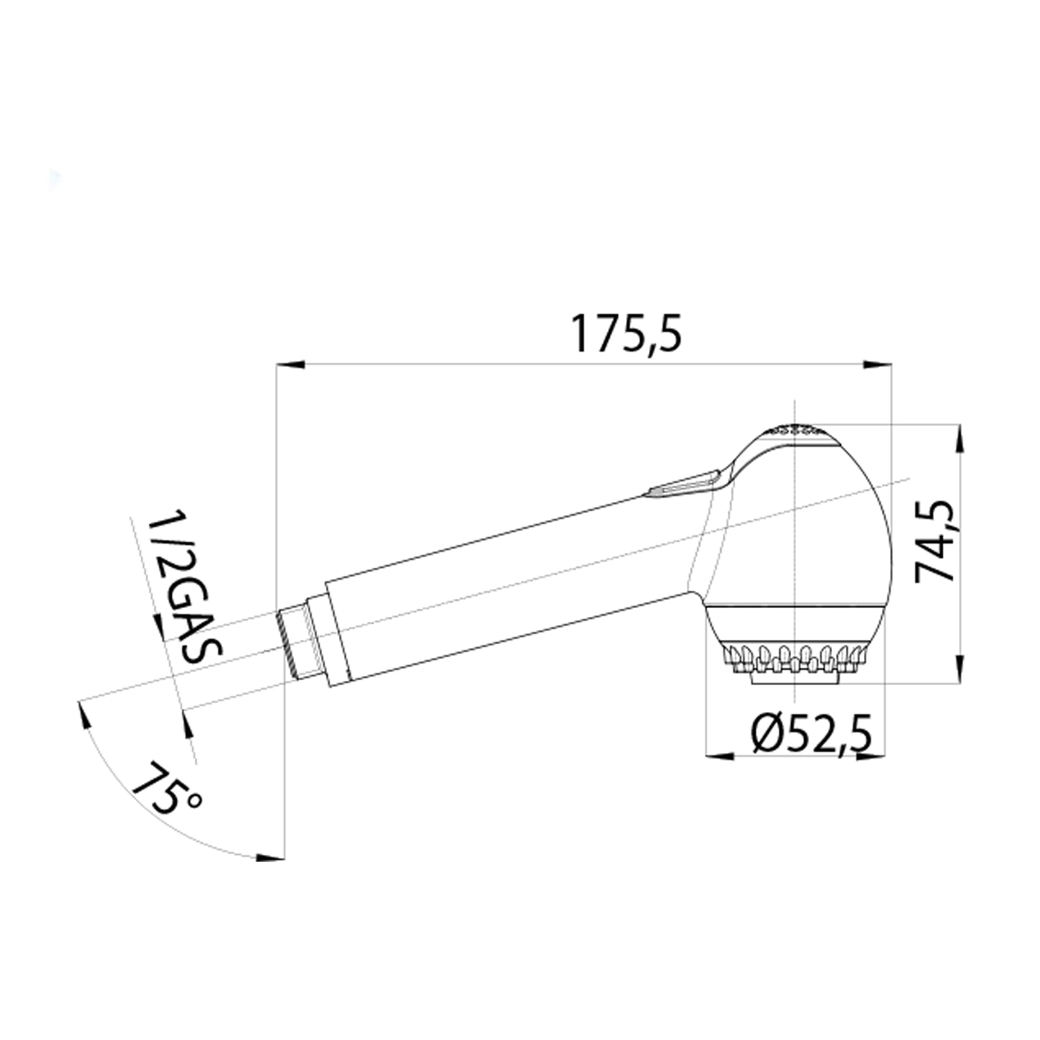 Doccetta cucina abs cromo 2 getti in gomma anticalcare Bossini Kappa-Gom diametro 52,5 mm