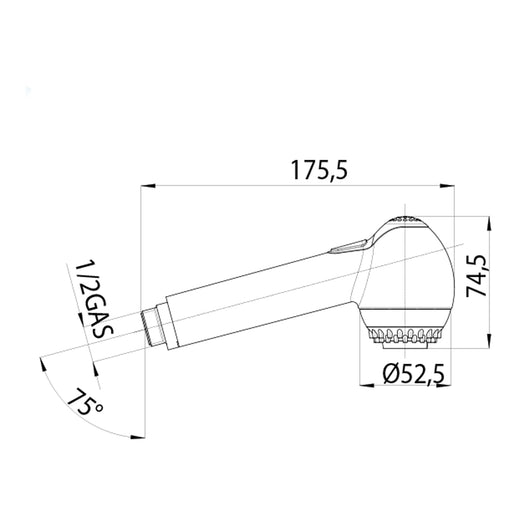 Doccetta cucina abs cromo 2 getti in gomma anticalcare Bossini Kappa-Gom diametro 52,5 mm