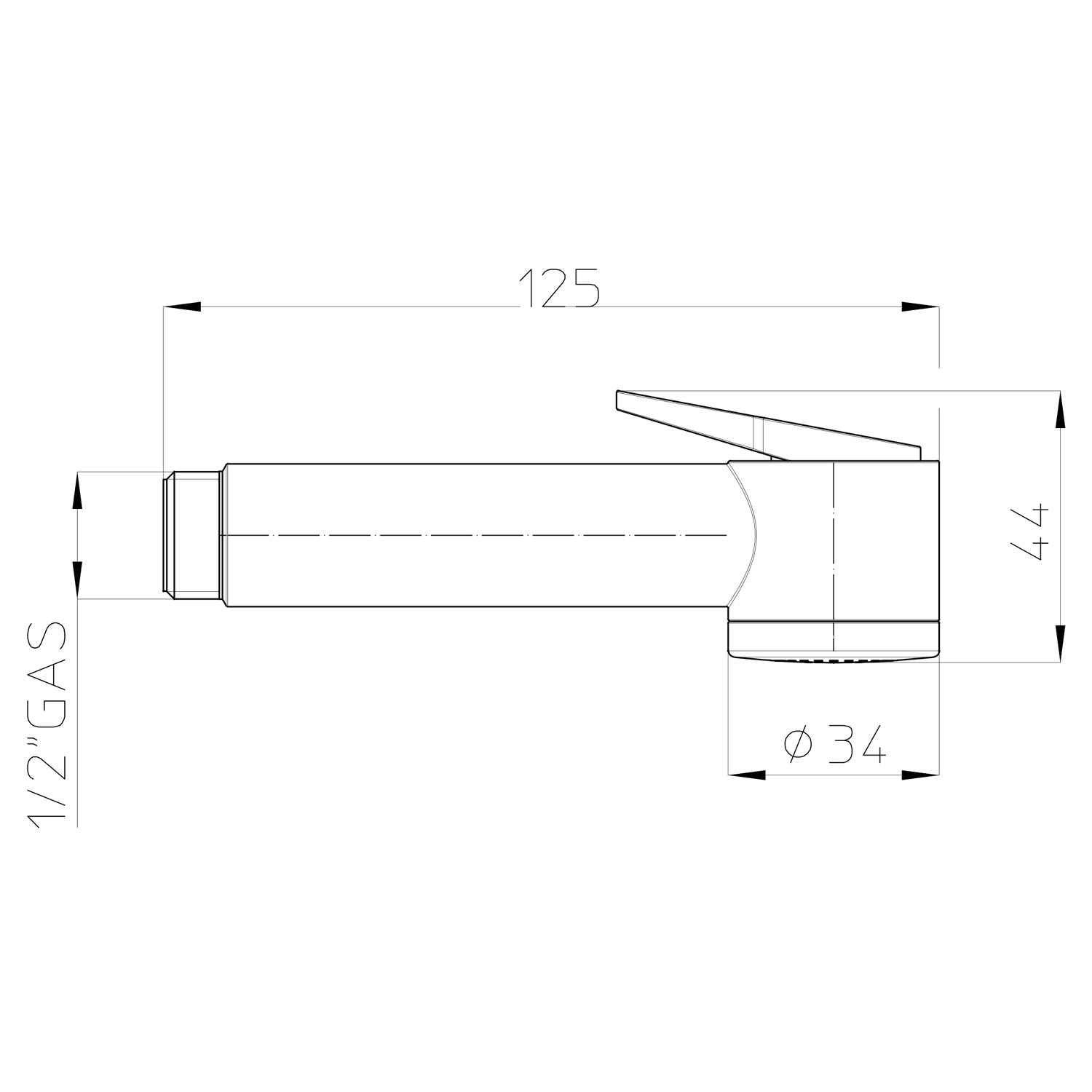 Doccetta igienica a pulsante Bossini Paloma diametro 34 mm abs cromato