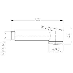 Doccetta igienica a pulsante Bossini Paloma diametro 34 mm abs cromato