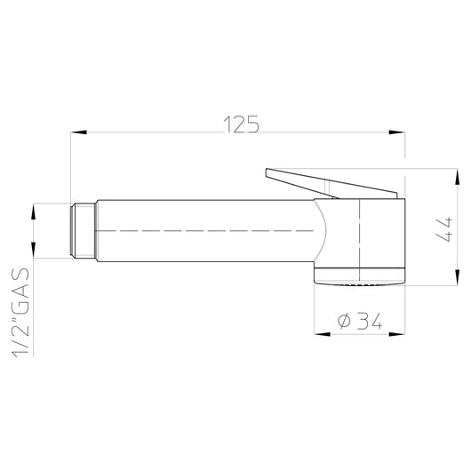 Doccetta igienica a pulsante Bossini Paloma diametro 34 mm abs cromato