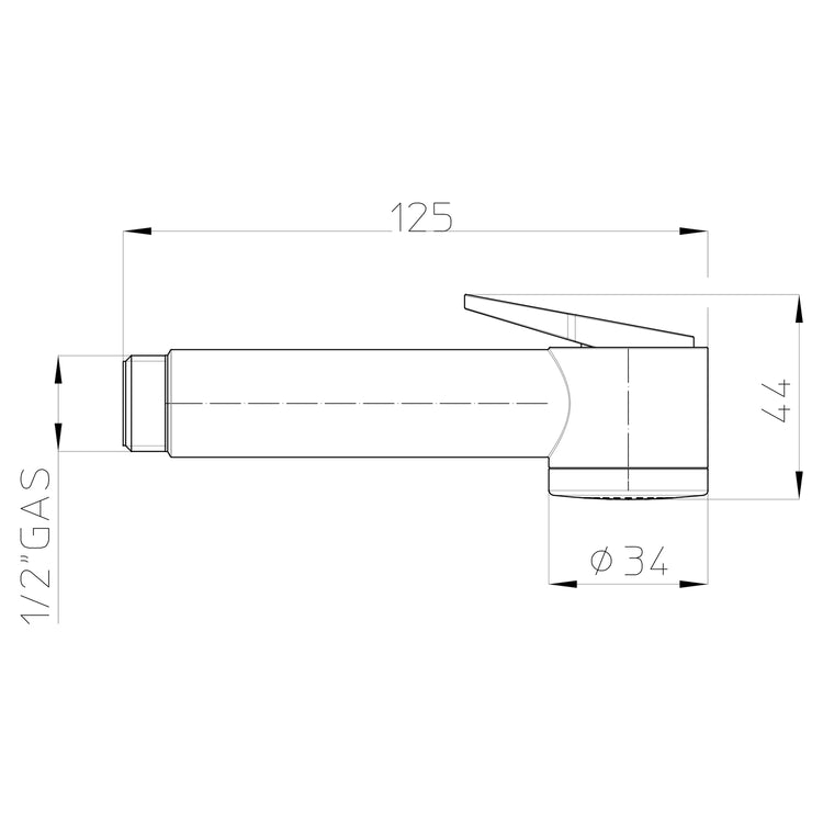 Doccetta igienica a pulsante Bossini Paloma diametro 34 mm abs cromato