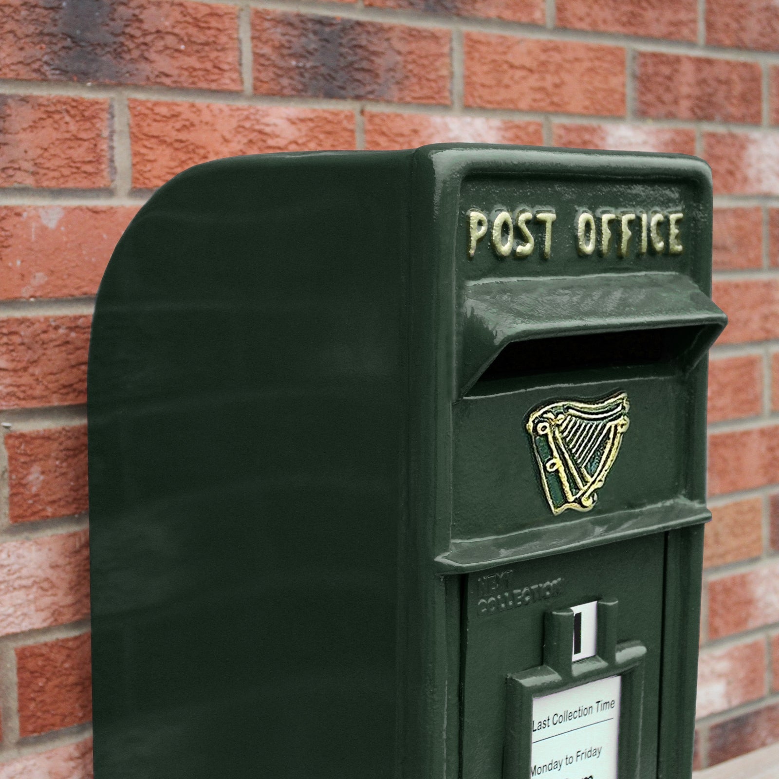 Cassetta Postale per le Lettere in Stile Britannico Inglese in Ghisa da Esterno Bocchetta Lettere Standard UK - con Piedistallo - Verde