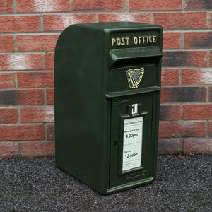 Cassetta Postale per le Lettere in Stile Britannico Inglese in Ghisa da Esterno Bocchetta Lettere Standard UK - con Piedistallo - Verde