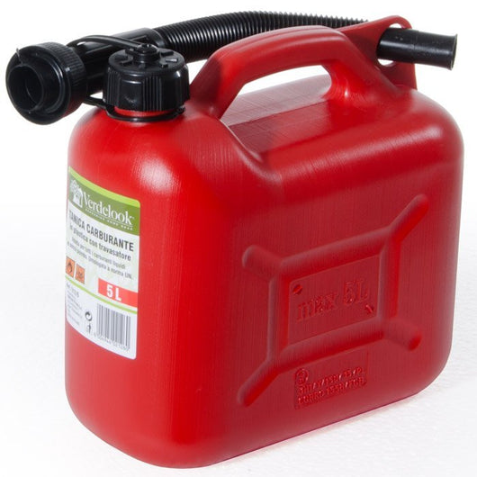 Tanica Benzina 5 Lt Plastica con Boccaglio Trasporto Carburanti Omologata UN