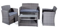 Set da Giardino Lipari Salottino Esterno Rattan Intrecciato Grigio Verdelook