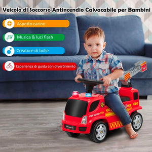 Camion Pompieri Cavalcabile per Bambini Sparabolle Rosso