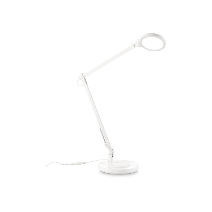 Lampada Da Scrivania Moderna Futura Alluminio-Plastiche Bianco Led 12,5W 4000K