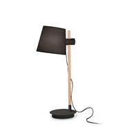 Lampade Da Scrivania-Ufficio Industrial-Minimal Axel Legno Nero 1 Luce E27