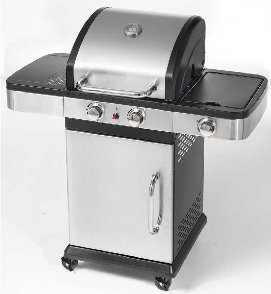 Barbecue a Gas Indianapolis 3 Ompagrill Bruciatori 3 Kw Fornello Laterale Ruote