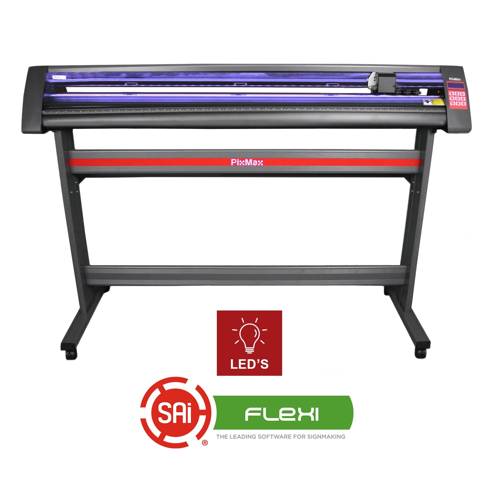 Plotter da Taglio Vinile Macchina per Taglio e Incisione Insegne Etichette Guida Laser - Abbonamento 12 Mesi Software FlexiStarter - LED - 1350mm