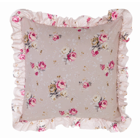 Cuscino Decorativo con Gala stile Shabby Chic Floreale Provenzale Blanc Mariclò Colore: Beige