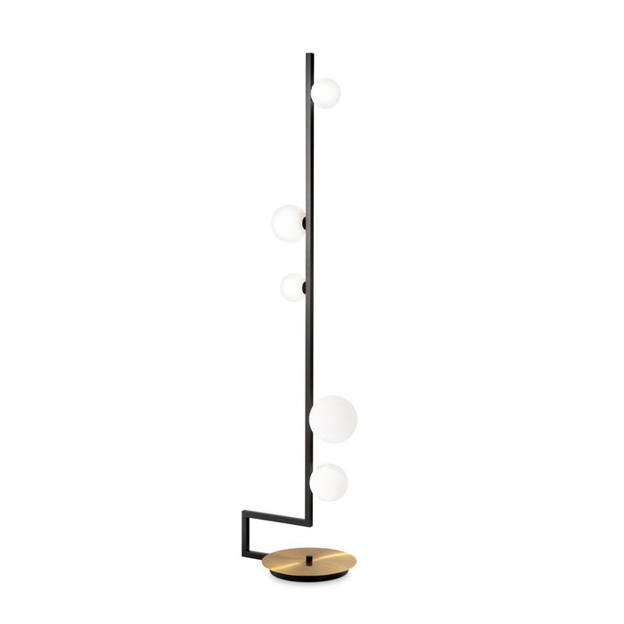 Piantana Industrial-Minimal Birds Metallo Nero 5 Luci G9 3W 3000K Luce Calda