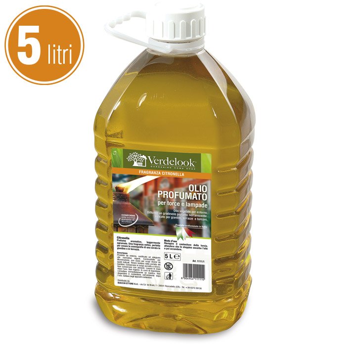 Olio Lampante di Citronella per Torce Lampade Fiaccole da Giardino Verdelook Formato: 5 L