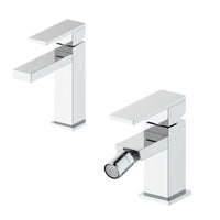 Composizione Square con miscelatore lavabo+ bidet in ottone cromato