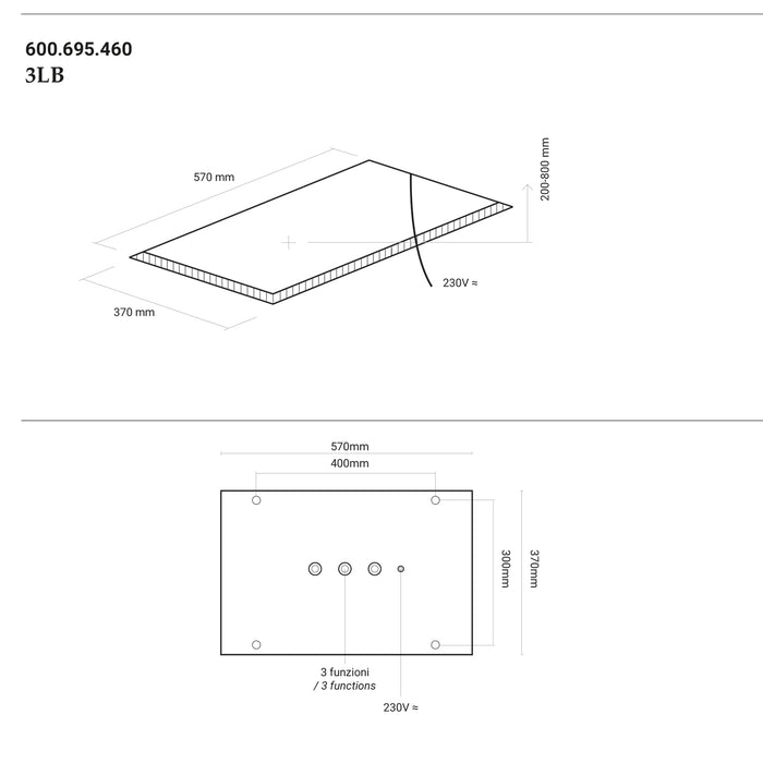 Soffione doccia ad incasso 40x60 cm 3 vie con cromoterapia bluetooth e telecomando