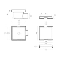 Canalina doccia incasso quadrata 15x15 cm con cover in full inox per predisposizione piastrella 