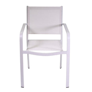 Sedia da Giardino 55x61xh84,5 cm in Alluminio e Texilene El Paso Bianco