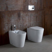 Sanitari filomuro moderni Sanindusa Urb.Y PLUS 55 wc, bidet e sedile soft close