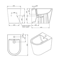 Sanitari filomuro moderni Sanindusa Urb.Y PLUS 55 wc, bidet e sedile soft close