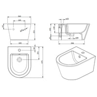 Sanitari Sospesi Sanindusa Urb.Y PLUS 48 wc, bidet e sedile soft close