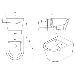 Sanitari Sospesi Sanindusa Urb.Y PLUS 48 wc, bidet e sedile soft close